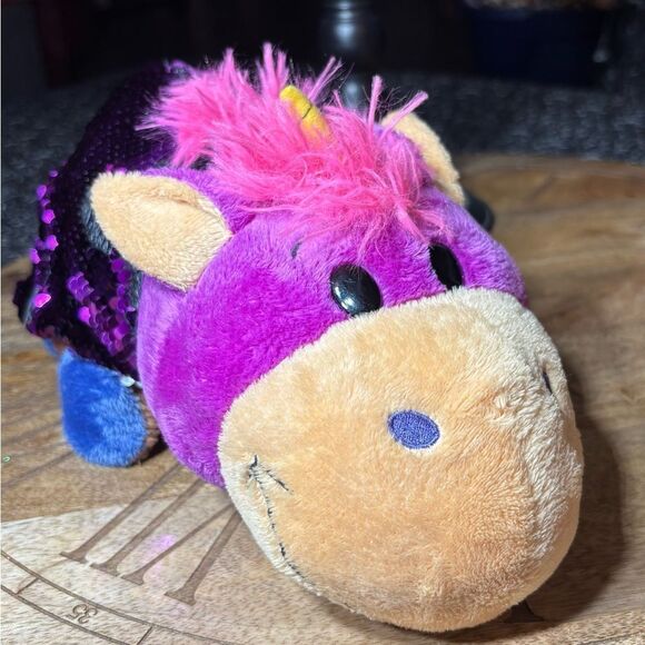 11” Flip-A-Zoo Geo Giraffe Ava Hippo Stuffed Animal
Plush Toy Reversible Sequins - Picture 1 of 16